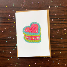 Load image into Gallery viewer, Happy Birthday Heart Cake Card