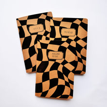 Load image into Gallery viewer, Groovy Check Hand Stamped Notebook