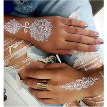 Load image into Gallery viewer, White Henna Temporary Tattoos