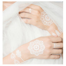 Load image into Gallery viewer, White Henna Temporary Tattoos