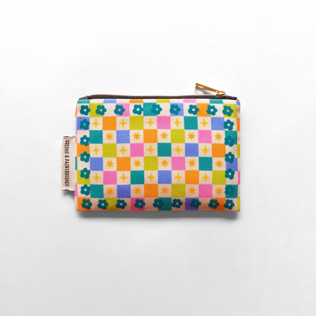 Check Sparkles Small Zipper Pouch
