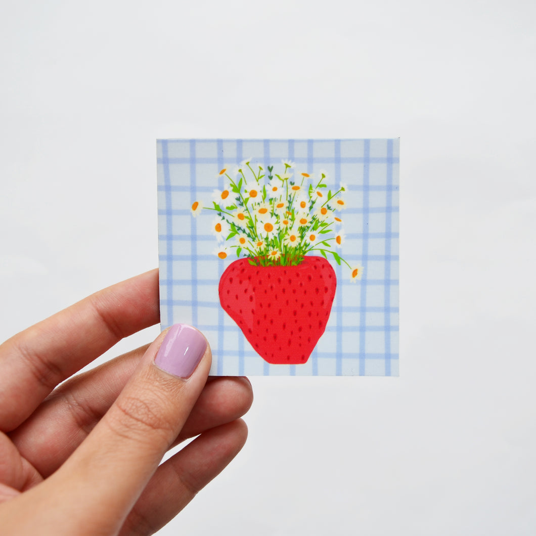 Strawberry Vase Magnet