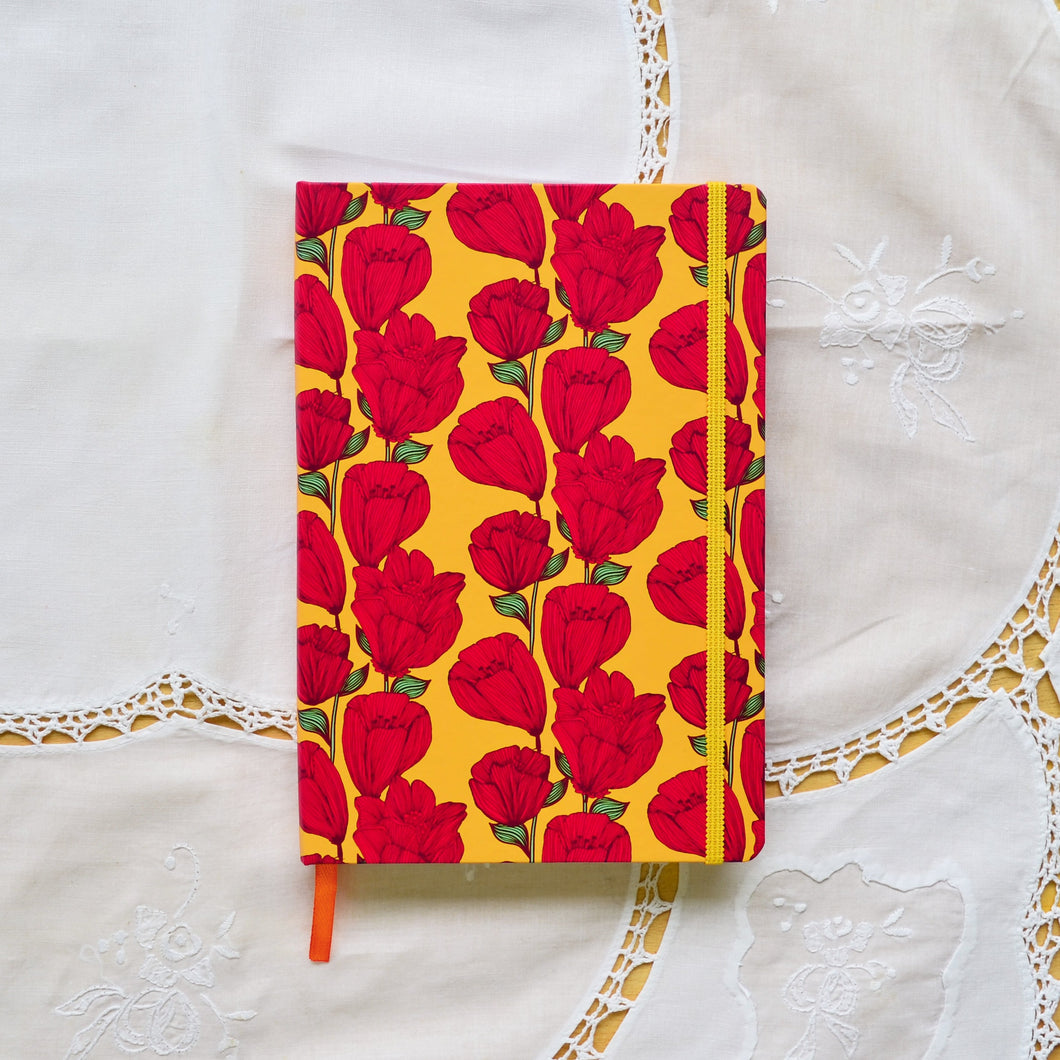 Poppy Fields Lined Journal