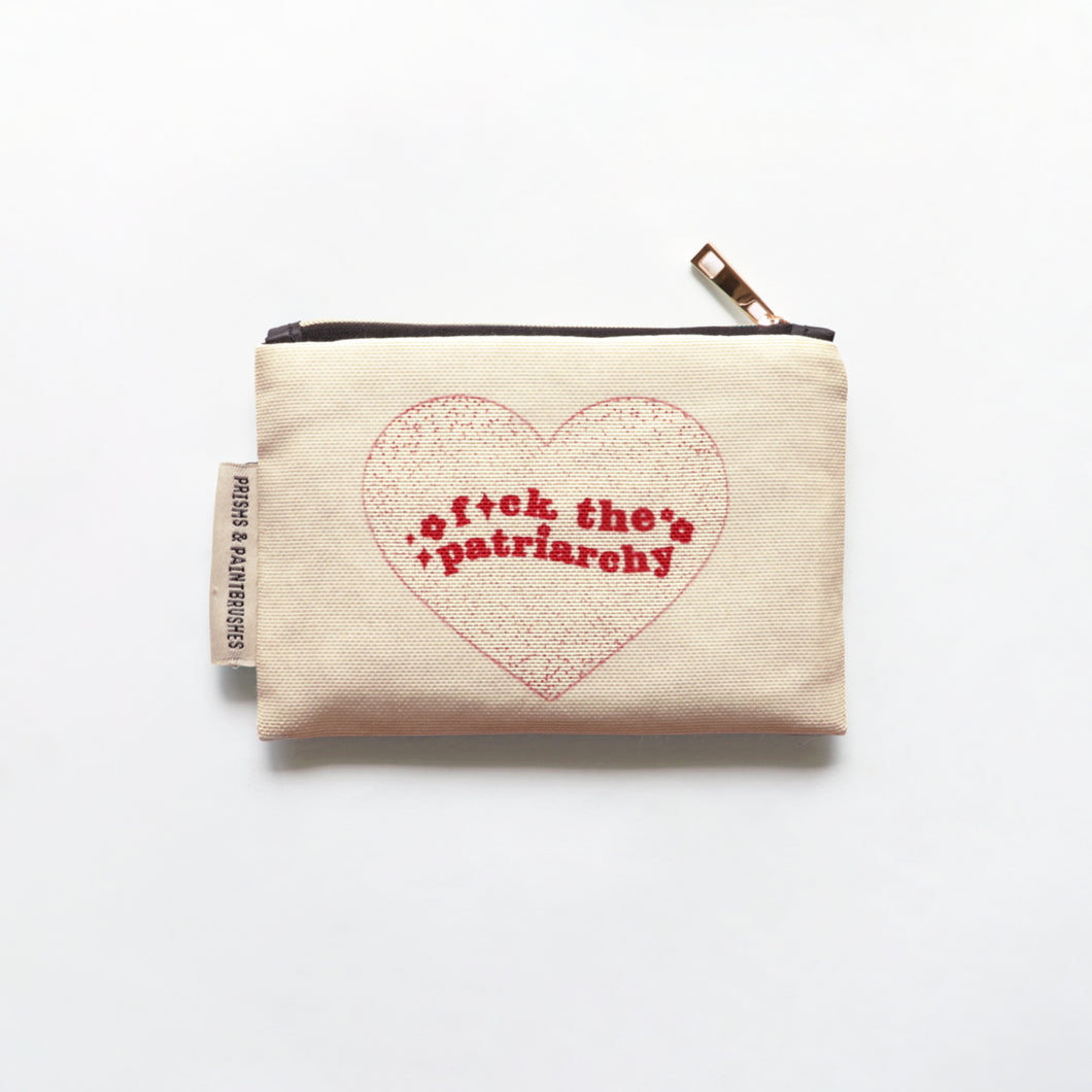 F the Patriarchy Small Zipper Pouch