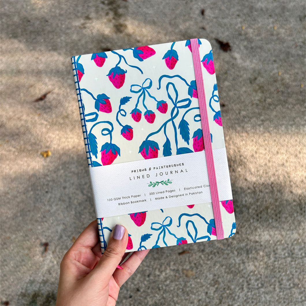 Strawberry Picnic Lined Journal
