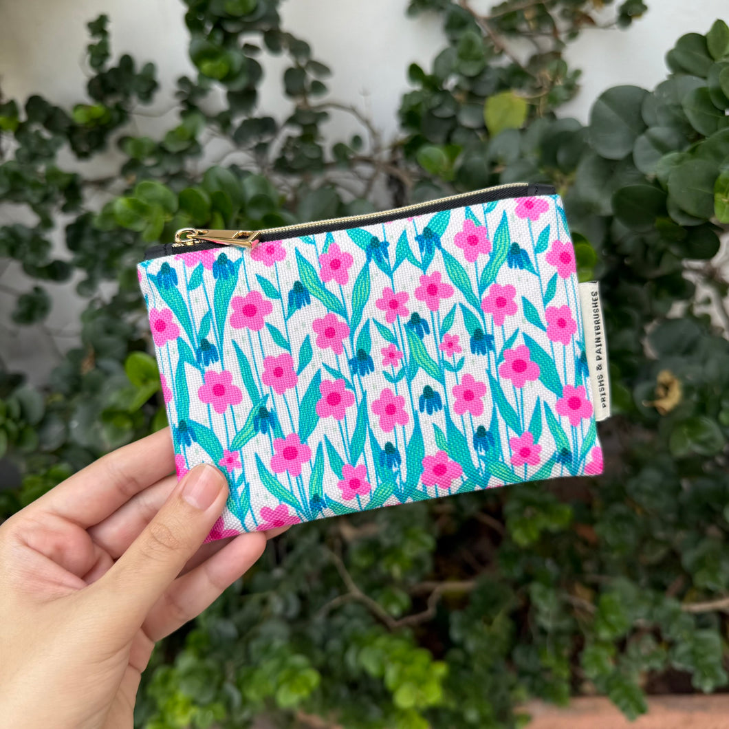 Daisy Garden Pink Small Zipper Pouch