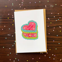 Load image into Gallery viewer, Happy Birthday Heart Cake Card
