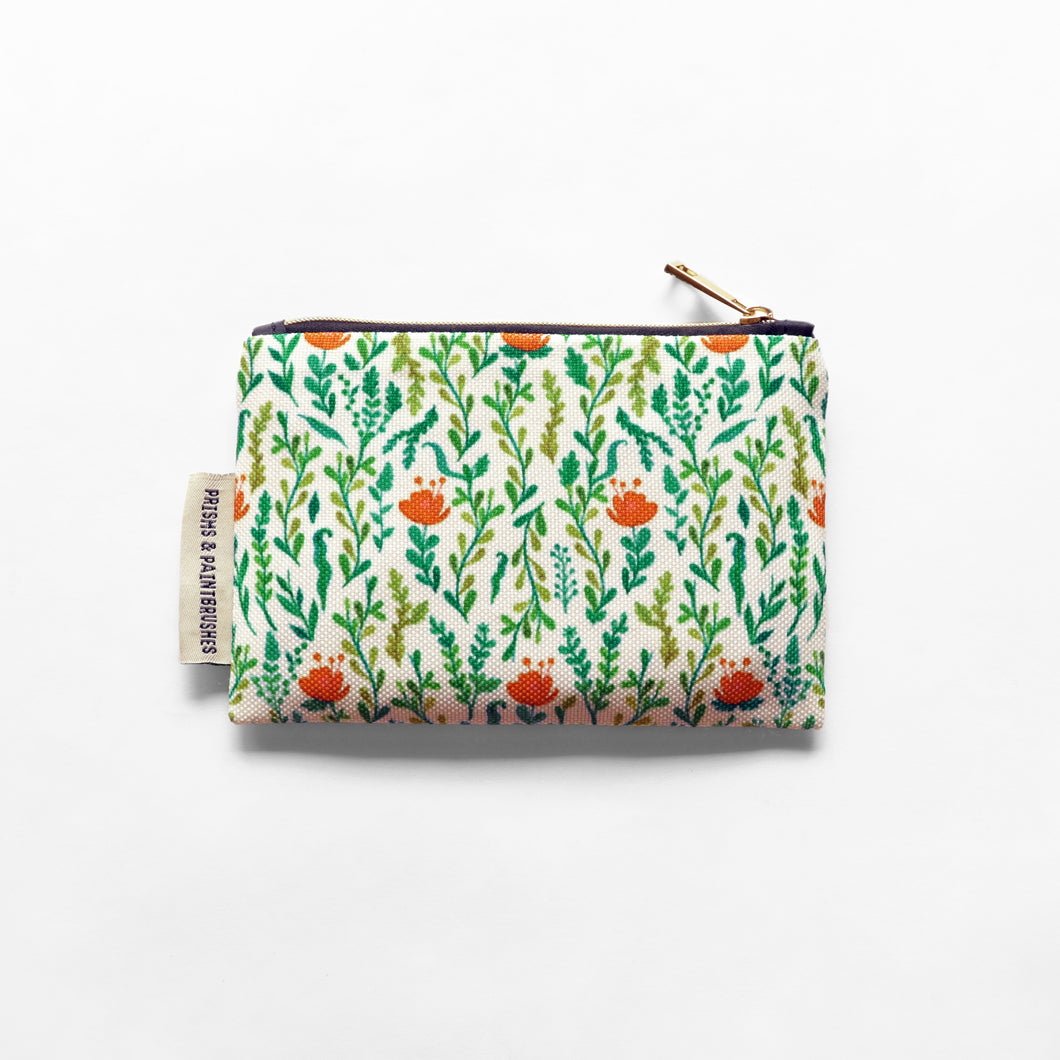 Into the Woods White Small Zipper Pouch