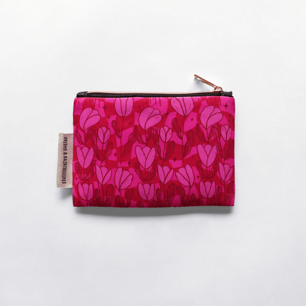 Whimsical Pink Tulips Small Zipper Pouch