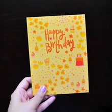 Load image into Gallery viewer, Happy Birthday Cupcakes and Flowers Card
