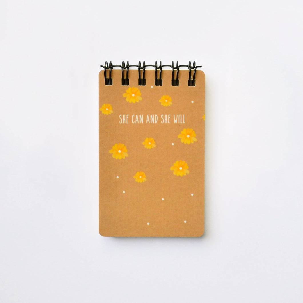 She Can and She Will Mini Notepad