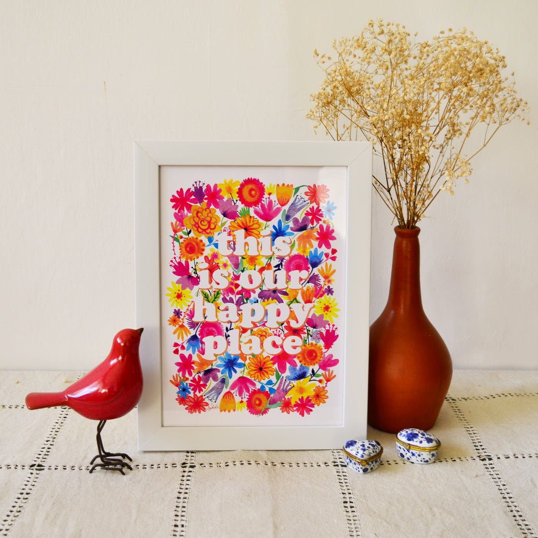 Happy Place - Framed Art Print