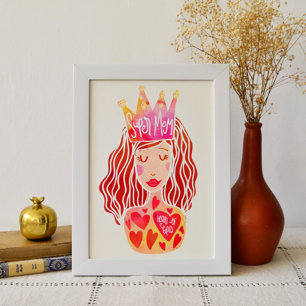 Super Mom - Framed Art Print